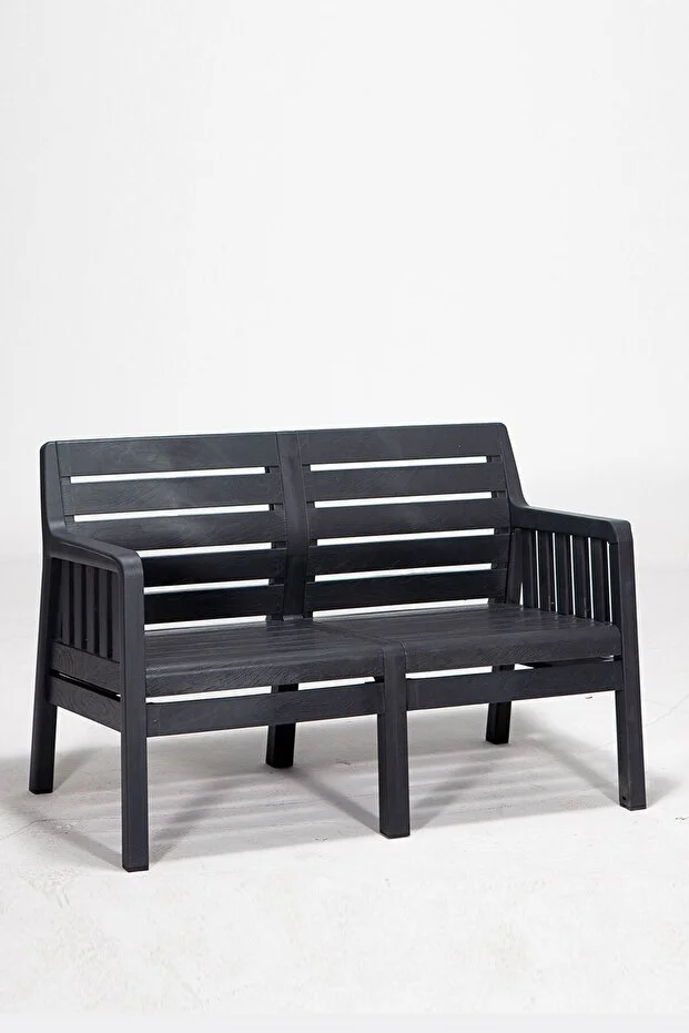 Lara Mindersiz / 2 1 1 S Bahçe Takımı Balkon - Bahçe - Teras Mobilyası / Antrasit